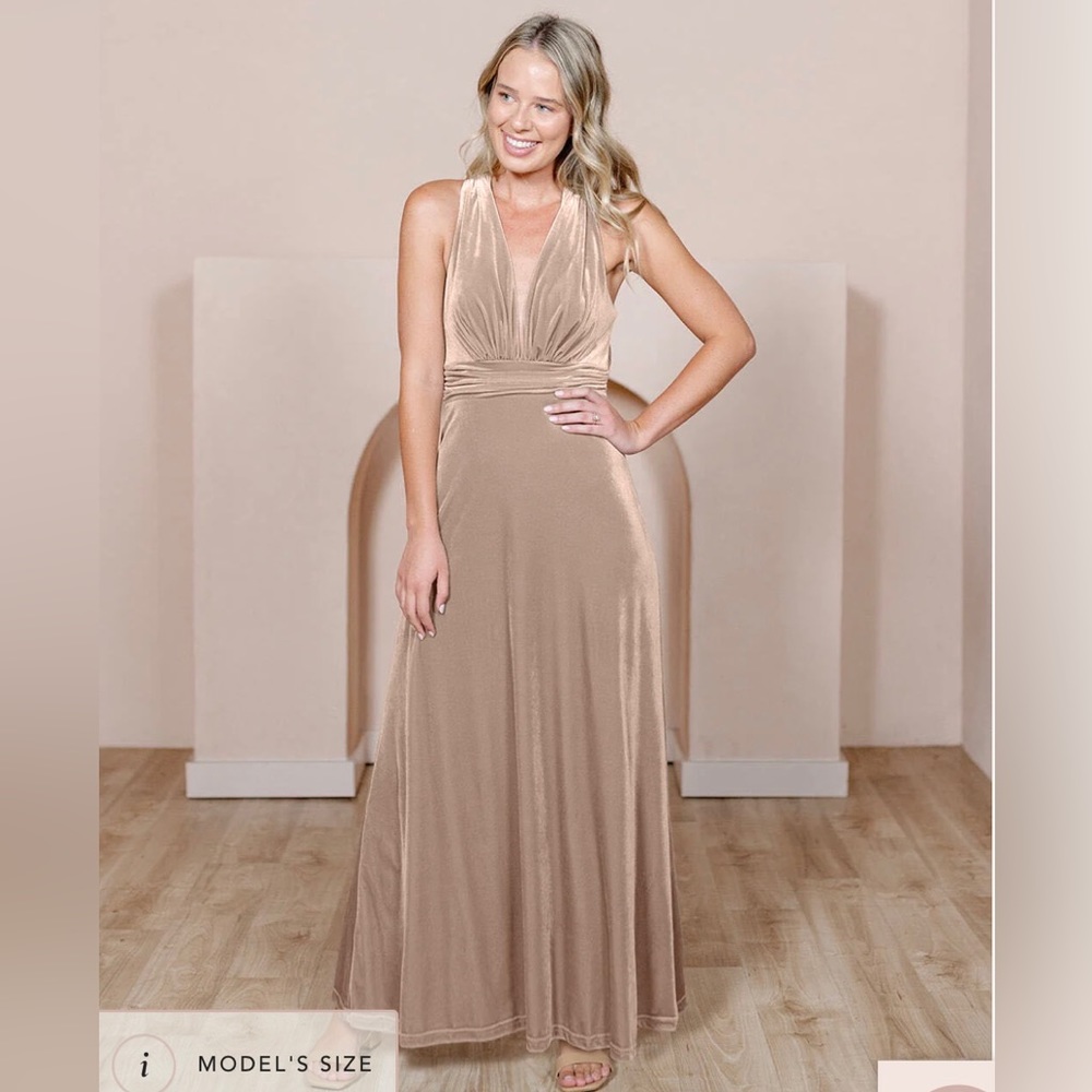Revelry | Dylan Velvet Dress | Champagne - size 4
